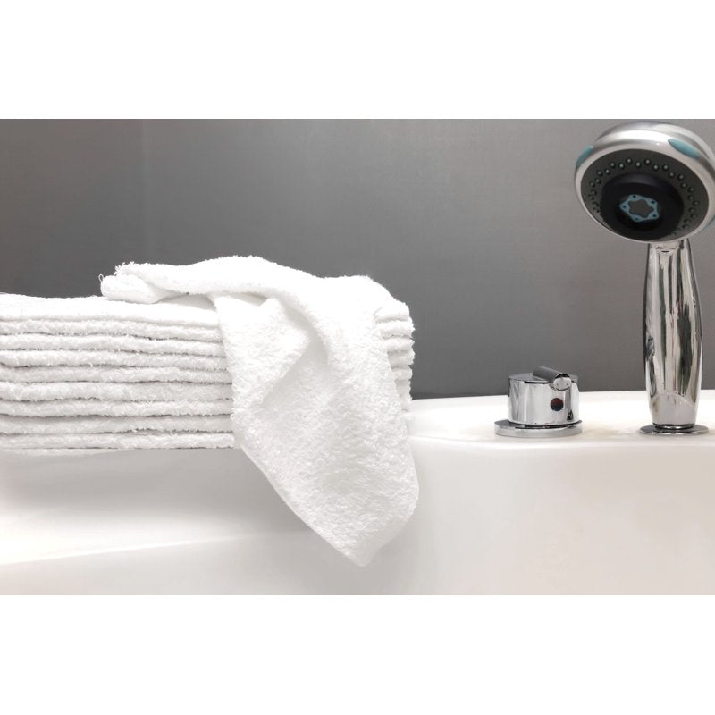 (2 Pack) Mainstays White Washcloths - 18 11x11 Cotton Face & Body Cloths with Quick-Dry