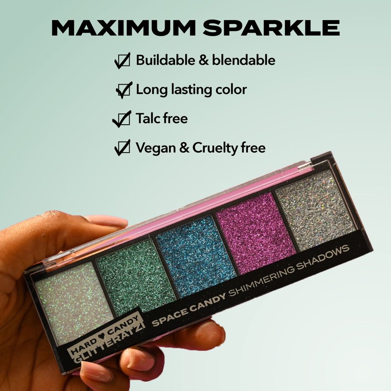 Glitter Eyeshadow Palette, 5-Shade Long-Lasting Shimmer Makeup Set