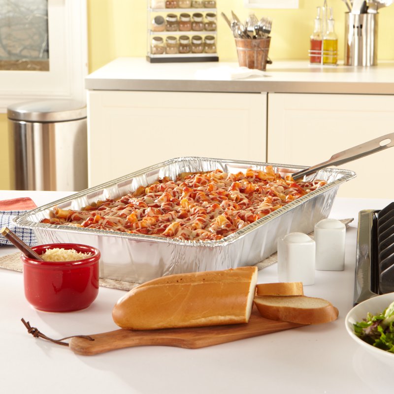 EZ Foil Extra Large Disposable Pasta Pan - 2 Pack, 19.5 x 11.5 x 3.5 in.