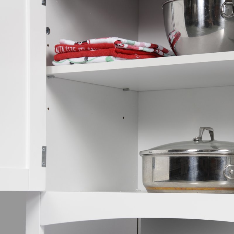 Wood Microwave and Coffee Maker Cabinet - White