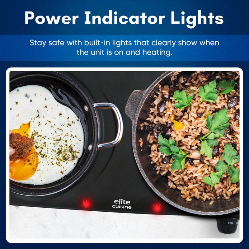 Double Electric Hot Plate with Cast-Iron Burners - Portable Cooking Stove