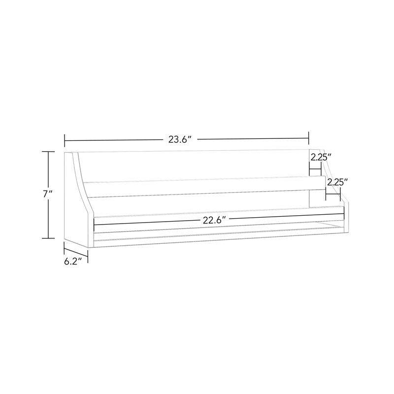 Kids Wall-Mounted Bookshelf Set - 2 Spacious Shelves - White