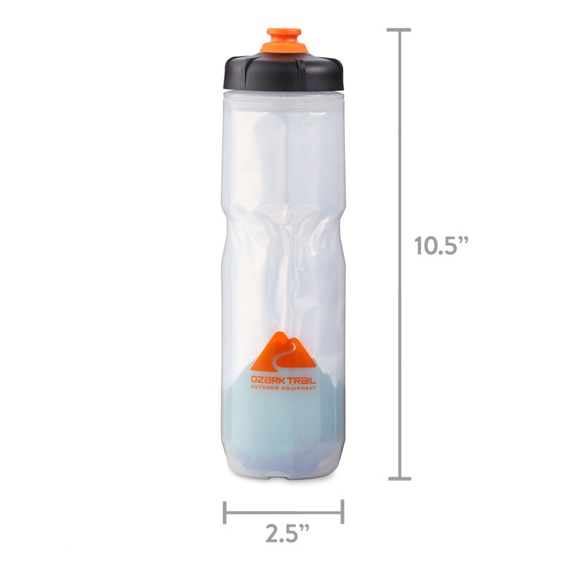22 oz Insulated Plastic Cycling Water Bottle - Black & White