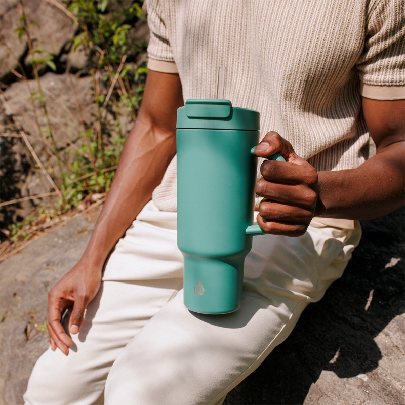 Stainless Steel Hudson Tumbler with Straw 40 fl oz - Spring Green