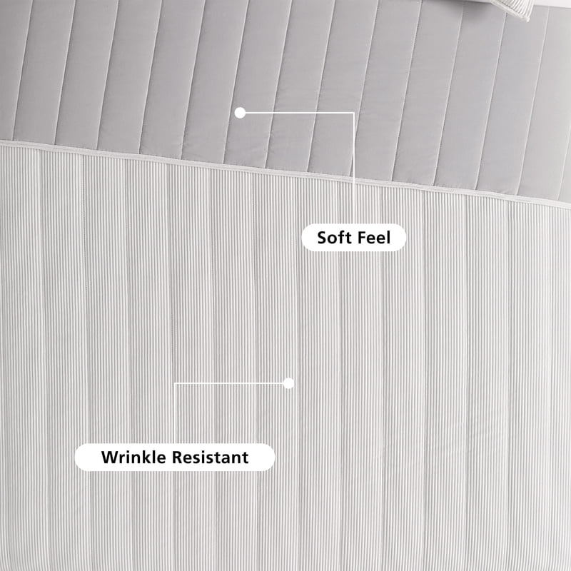 Mainstays King Reversible Corduroy Quilt - White Bedding