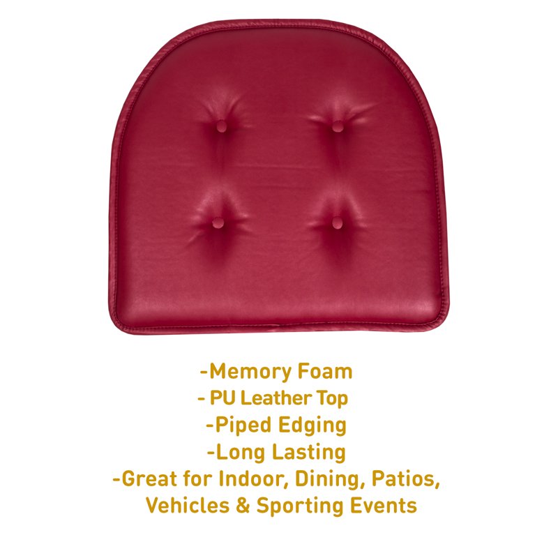 U-Shaped Memory Foam Chair Pad Cushion - 12 Pack, Burgundy