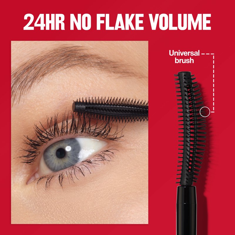 Long-Wear Buildable Volume Mascara - 24HR No-Flake Formula