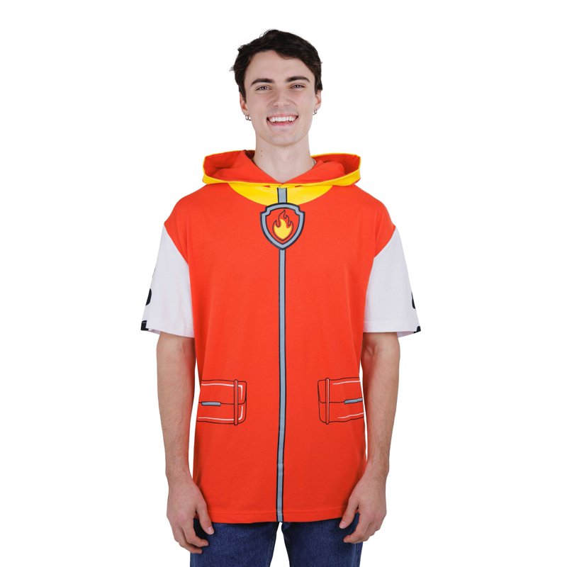 Paw Patrol Kids Cosplay Hooded T-Shirt Marshall Red White M Variation