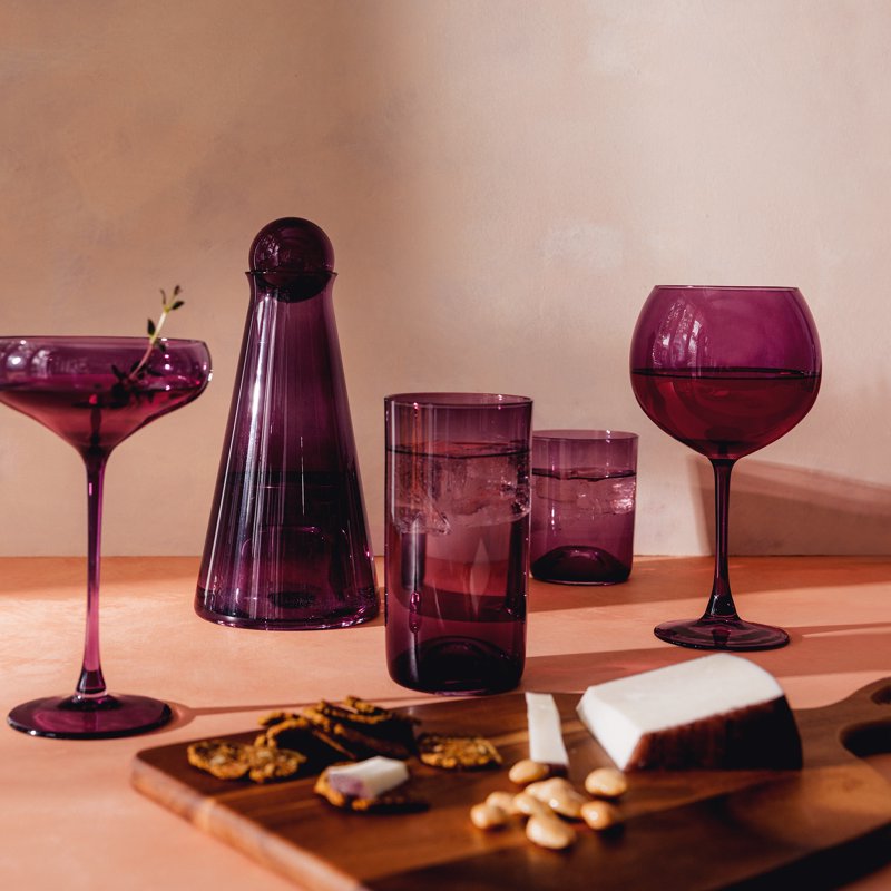 Magenta Sphere Drinking Glasses - Set of 4, 12 fl oz