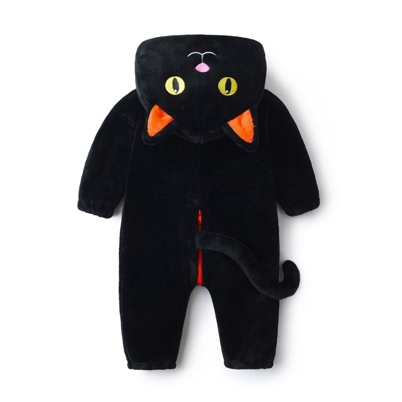 Toddler Baby Cat Costume Jumpsuit - Orange, 3-4 Years Halloween Animal Outfit