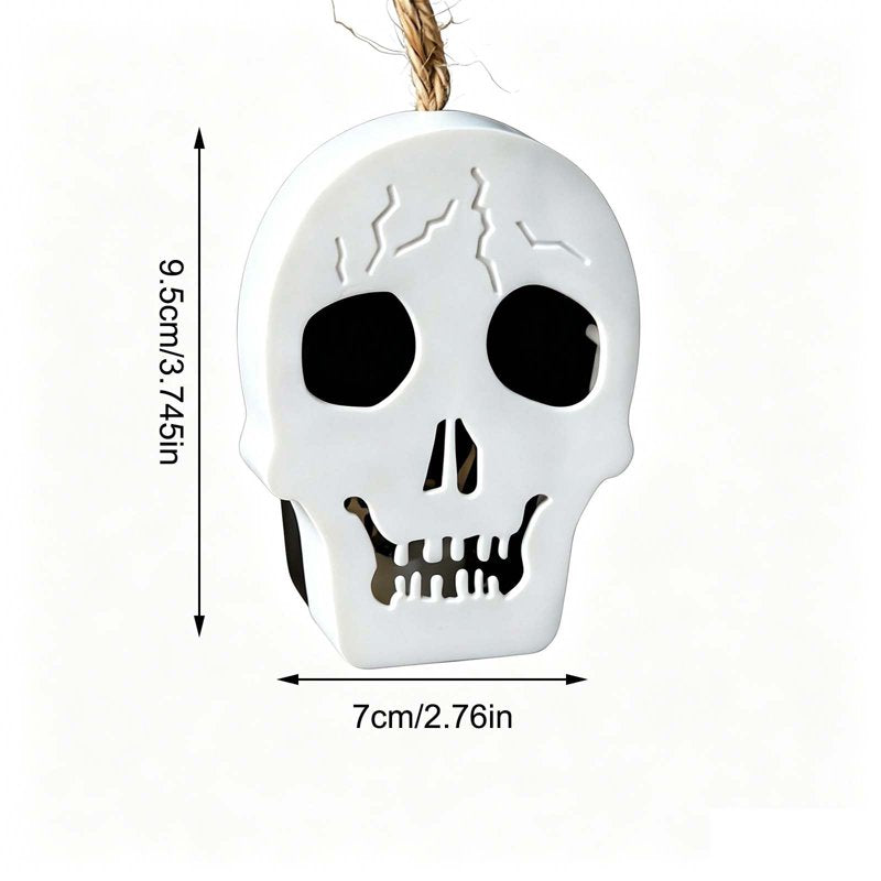 Halloween LED Lantern Hanging Skull Light Pumpkin Web Decor - White Variation 306