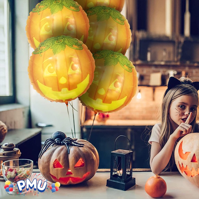 PMU Halloween Glowing Pumpkin 18-Inch Mylar Balloon - Variation of This Listing