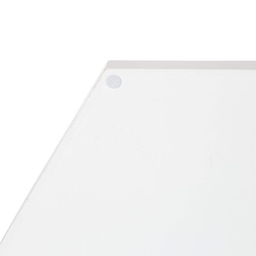 Kate and Laurel Lipton Modern Hexagon Tray, 18 x 18, White and Silver, Decorative Tray for Storage and Display