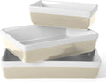 Martha Stewart 3-Piece Stoneware Bakeware Set - Durable Oven-Safe Baking Dishes in Grey