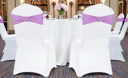 MDS Premium Spandex Chair Sashes - Stretchy Bow Covers with Buckle Slider | Pack of 10 - Light Purple