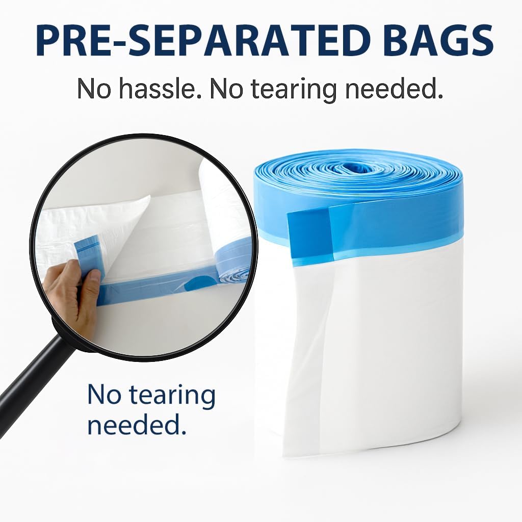 Skiennix 4 Gallon Small Trash Bags - Strong Leak-Proof Drawstring Garbage Bags, 100 Pack | White Bin Liners for Bathroom, Office, Dorm
