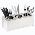 YinCukiEle 3 Compartments Commercial Utensil Holder, Stainless Steel Cylinder Flatware Silverware Utensil Holder Organizer Caddy, Silverware Organizer Countertop, 3 Perforated Cylinders