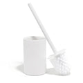 Yew Design Matte White Toilet Bowl Brush for Bathroom with Holder - Bathroom Cleaner Scrubber with Sleek Design, Sturdy, and Durable Bristles