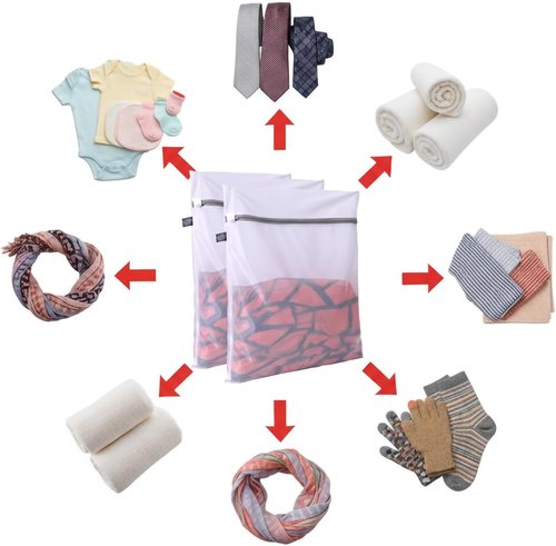 Kimmama Lingerie Bags - Mesh Laundry Bags for Delicates | Ideal for Washing Clothes, Socks & More (3-Pack)
