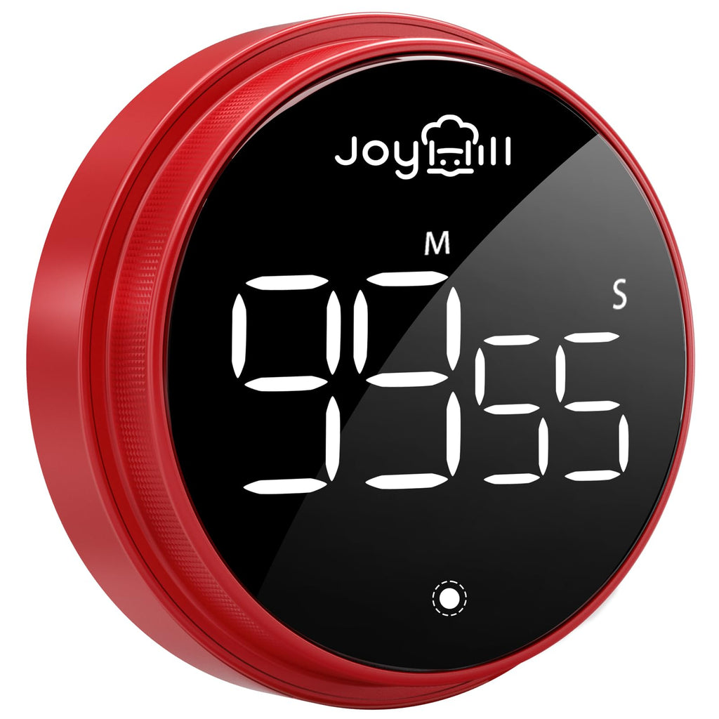 JOYHILL Digital Kitchen Timer, Large LED Display with Magnetic Countdown 3 Volume Levels, Ideal for Cooking Classroom Studying Fitness, Timer for Kids and Seniors Red