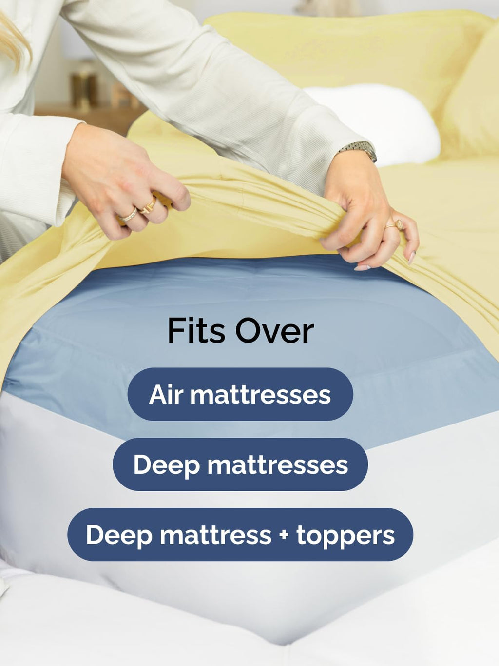 Skiennix Extra Deep Twin Sheet Set - 4-Piece Breathable Cooling Bedding - Soft, Wrinkle-Free Yellow