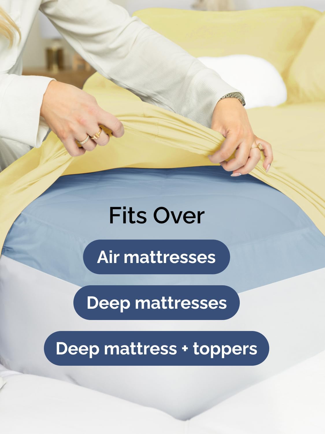 Skiennix Extra Deep Twin Sheet Set - 4-Piece Breathable Cooling Bedding - Soft, Wrinkle-Free Yellow
