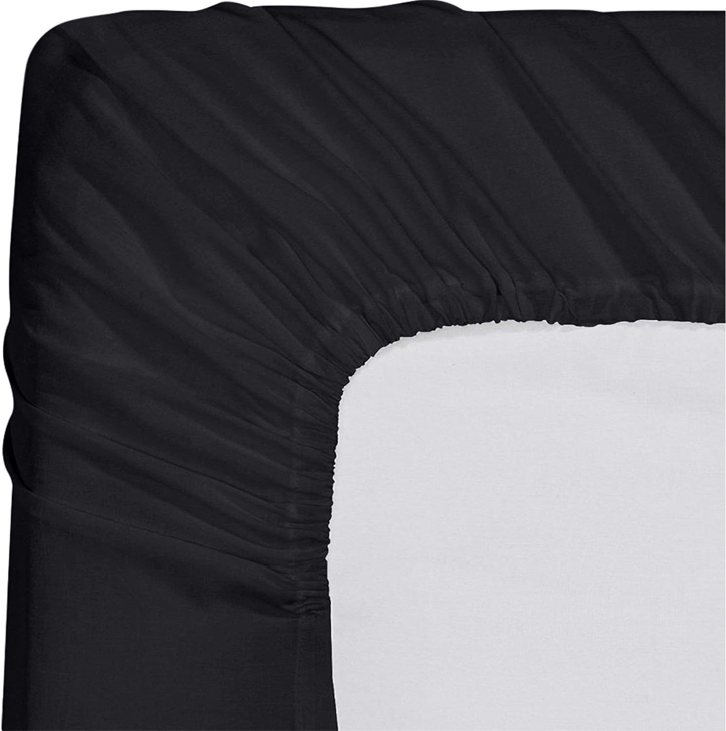 Utopia Bedding Queen Fitted Sheet - Deep Pocket Soft Microfiber - Fade Resistant & Easy Care (Black)