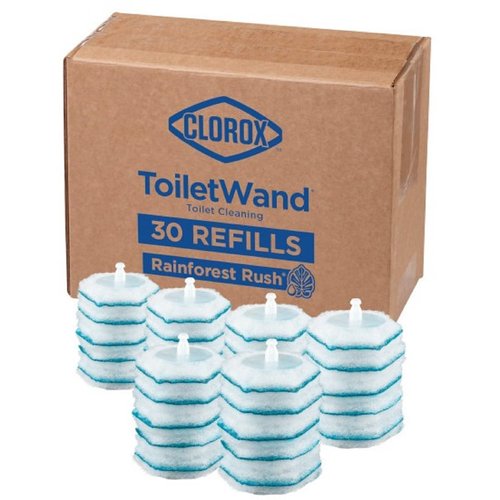 Clorox ToiletWand Toilet Cleaner Refills, Toilet brush, Rainforest Rush, 30 Ct