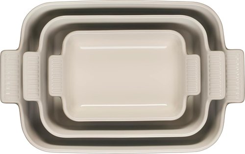 Le Creuset Stoneware Heritage Set - 3 Rectangular Dishes in Artichaut Color