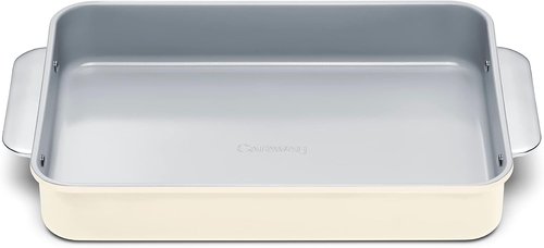 Caraway Non-Stick Ceramic 9”x13” Rectangle Pan | Naturally Slick, Non-Toxic & PTFE Free - Ideal for Brownies & Lasagnas - Cream