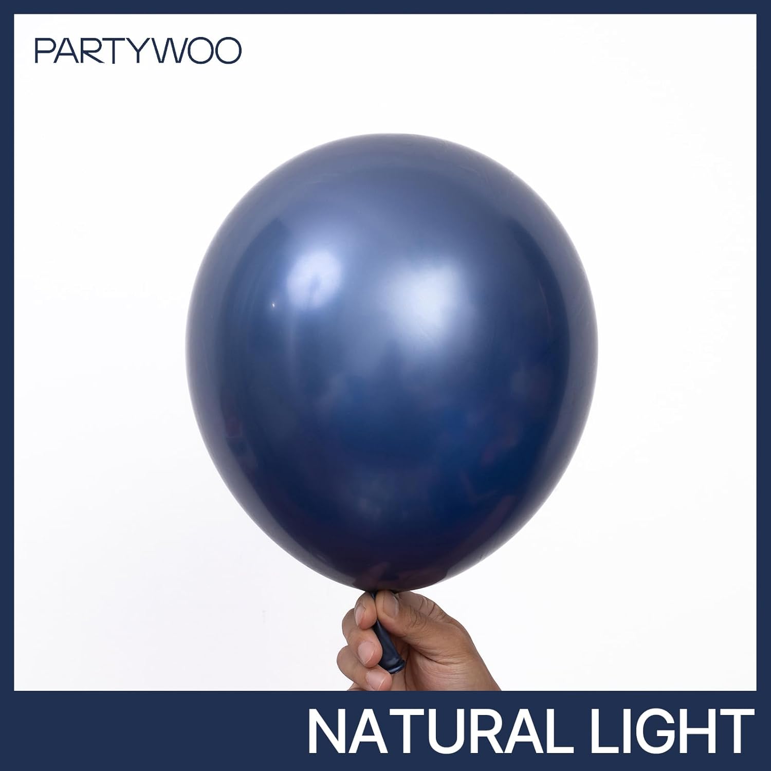PartyWoo Metallic Navy Blue Balloons - 50pcs 12 Inch Chrome Blue for Graduation & Celebrations