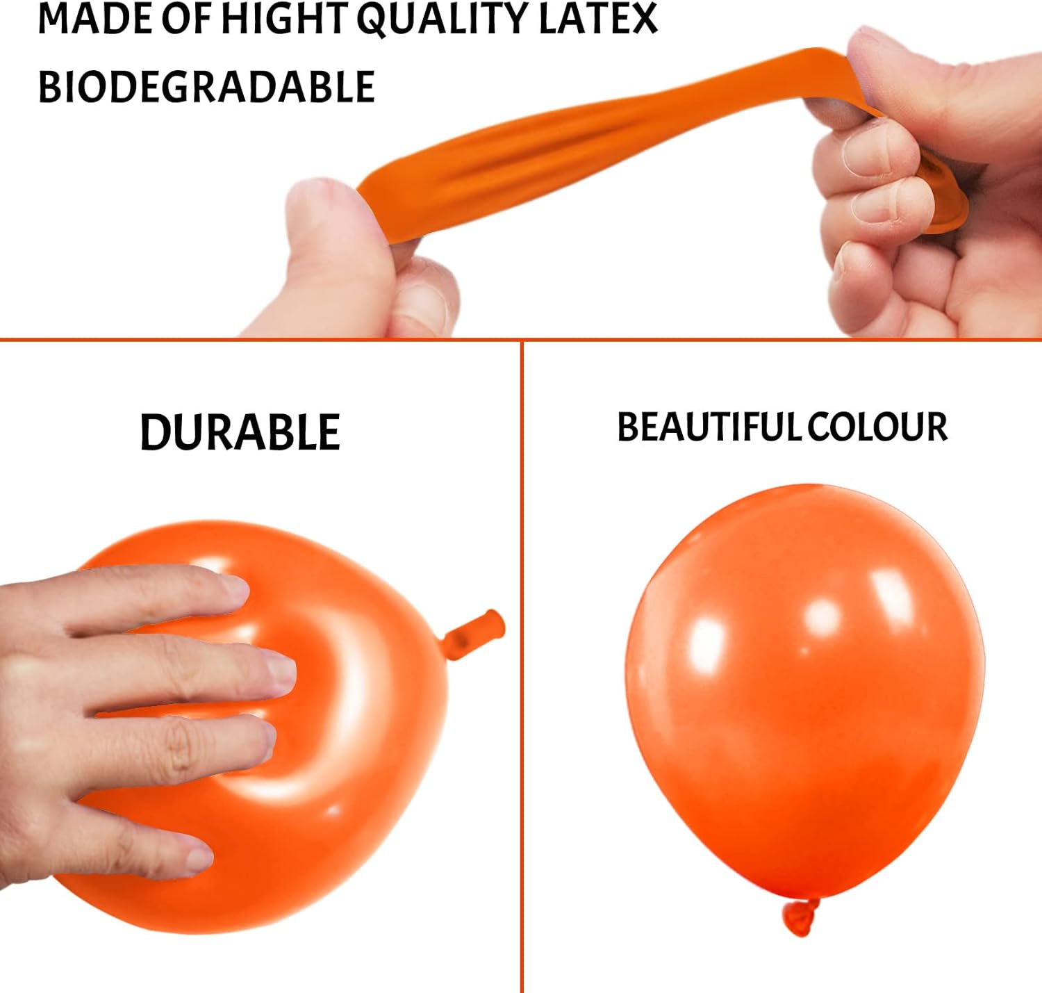 Orange Balloons | 110 Pcs Mini 5-Inch Thick Latex Balloons for Birthday & Baby Shower Decor