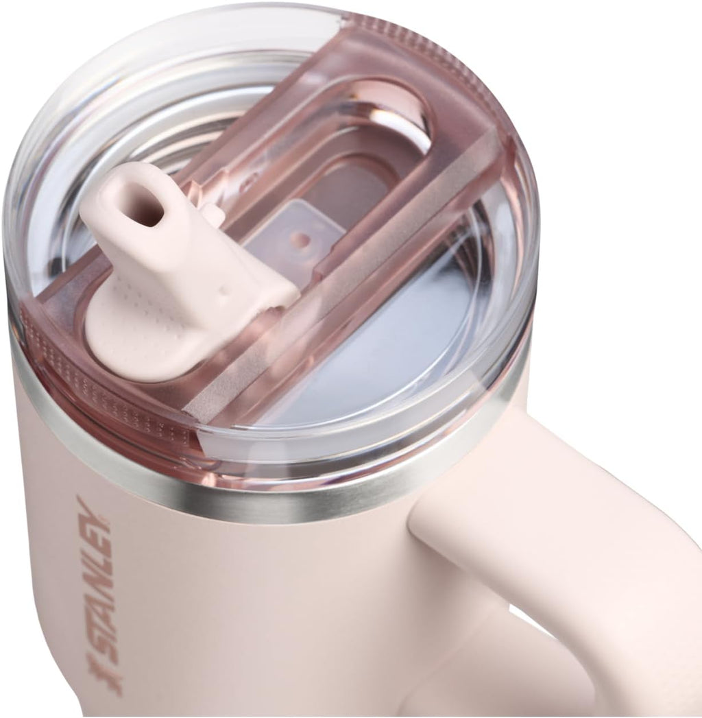 STANLEY Quencher ProTour Tumbler - Leakproof 14 oz with Built-In Straw & Handle | Insulated BPA-Free Rose Quartz