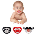 ROBBEAR Baby Pacifier - Cute Mustache & Vampire Skull Design | BPA-Free Silicone for Infants 0-36 Months