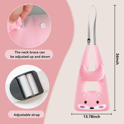 Longhuo Travel Pillow,Car Pillow Kids Car Seat Pillow U Shaped Pillow for Travel Skin-Friendly Material The Sleeping Aid for Adults and Kids on Road Trips (Pink)