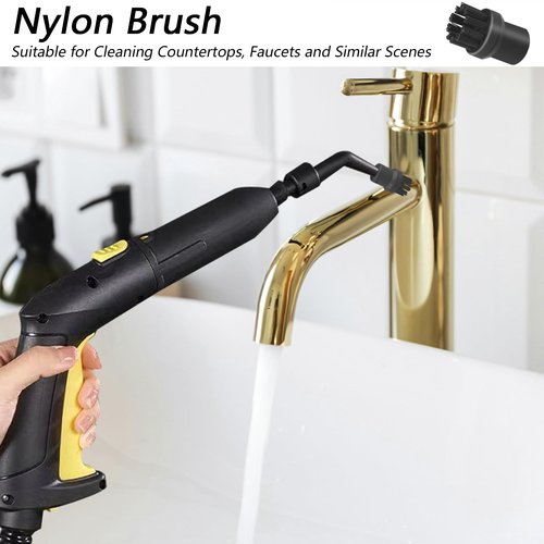 Steam Cleaner Attachments, 5 PCS Steam Cleaner Brush Head, Brass Brush Head Accessories for Karcher SC1 SC2 SC3 SC4 SC5 SC7 CTK10（2 PCS Brass Brushes + 3 PCS Nylon Brushes）