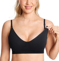MOMANDA Nursing Bra - Seamless Wirefree Sleep Bra for Breastfeeding | Comfortable V-Neck Design