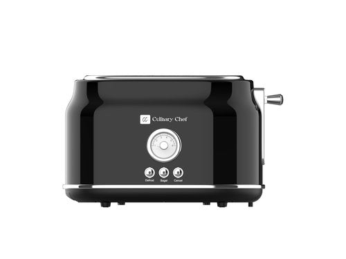 Frigidaire ETO102-WHITE, 2 Slice Toaster, Retro Style, Wide Slot for Bread, English Muffins, Croissants, and Bagels, 5 Adjustable Toast Settings, Cancel and Defrost, 900w, Black