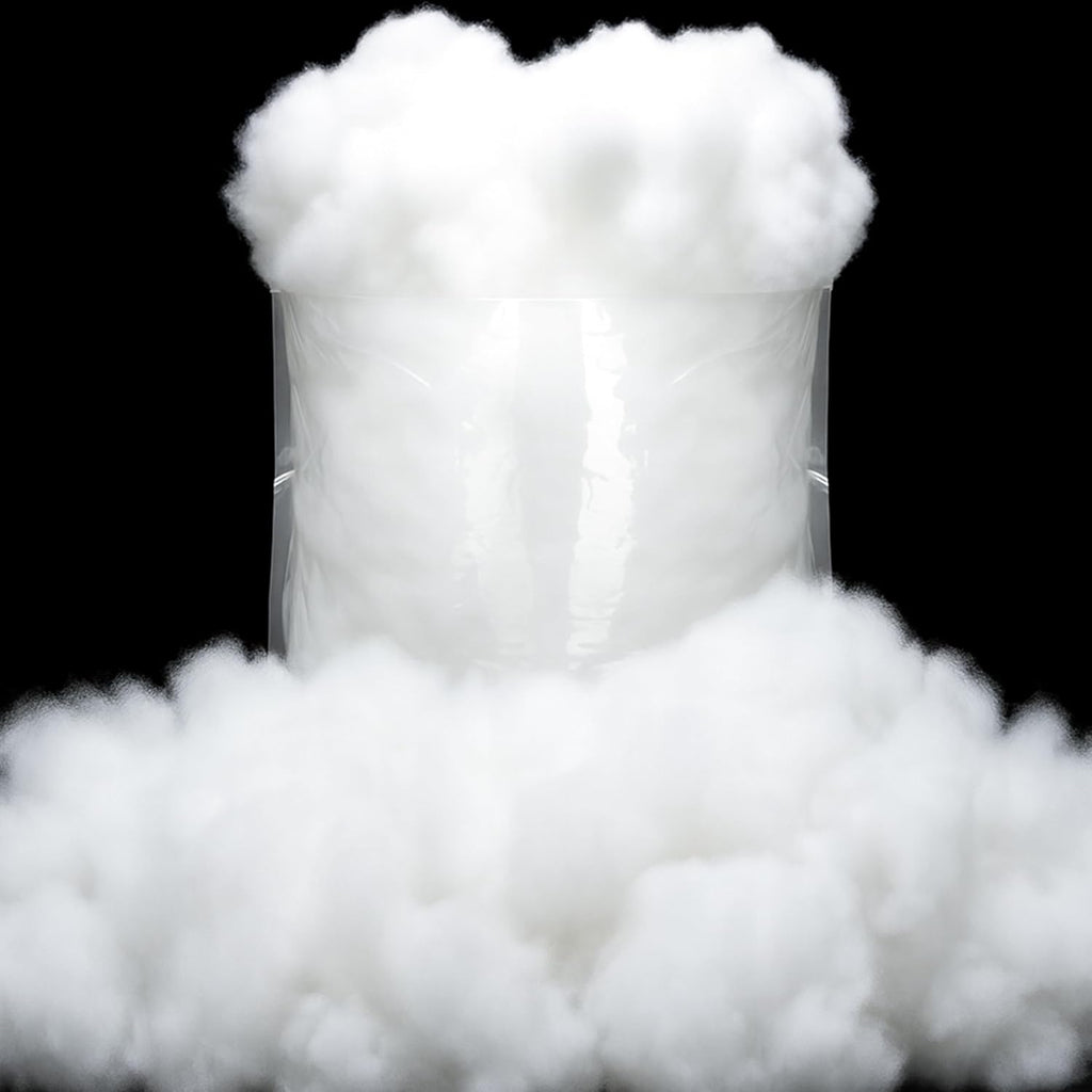 QZYL Artificial Snow Fluff - 18 Oz Vacuum Packaged Craft Cotton for Christmas Decor | White Winter Decoration