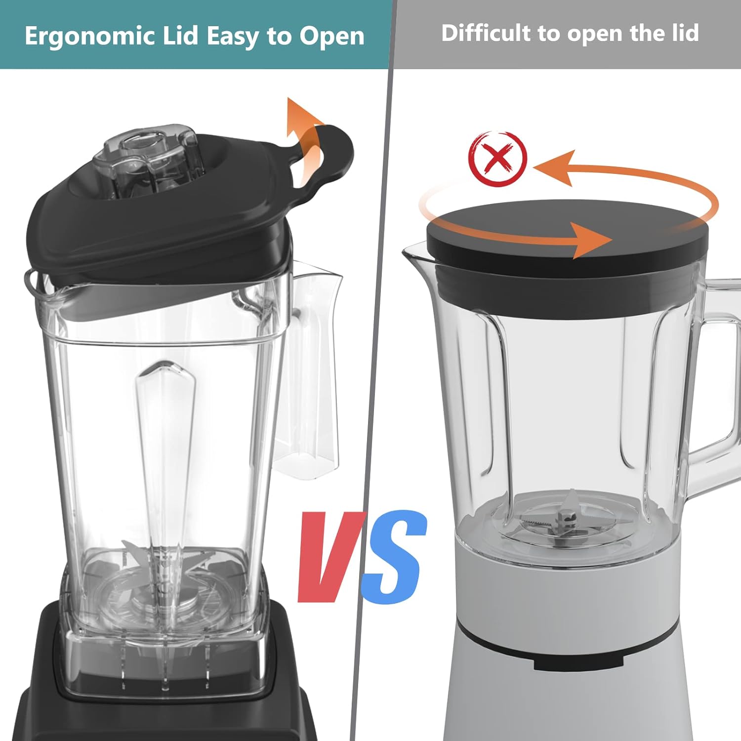 OMMO Blender 1800W - Professional High-Speed Countertop Blender with 60oz BPA-Free Jar for Smoothies & Shakes