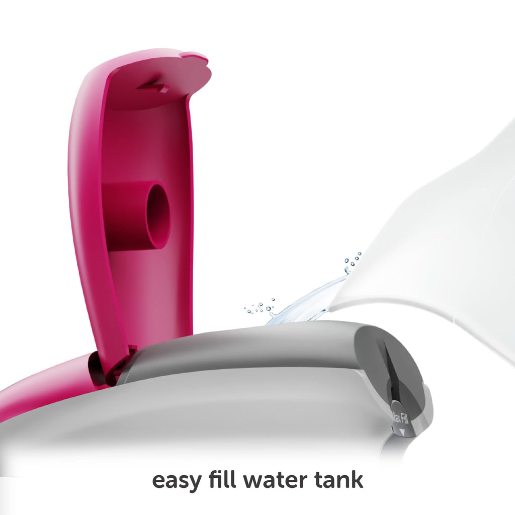 oliso M3Pro Project Steam Iron with Solemate – 1000W Ceramic Soleplate Iron and LED Light for Sewing, Quilting, Crafting, and Travel – Raspberry