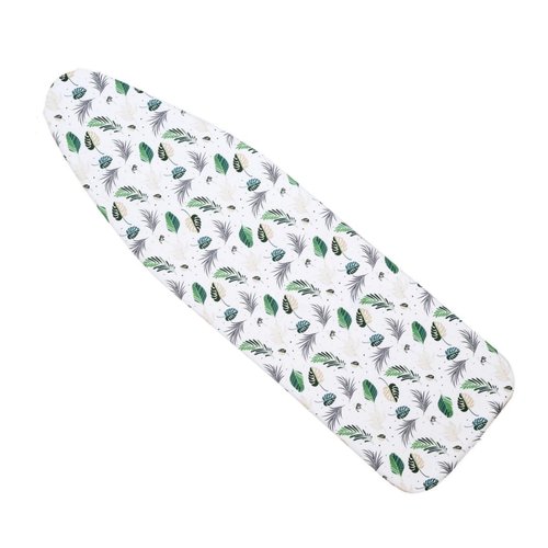 Yizunnu Ironing Board Cover and Pad,19x55 inch Extra Large and Thick Padding,Stain Resistant Heat Resistant Cotton Padding,Elastic Edge and Hook and Loop Adjustable Fastener(Leaf)