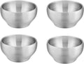 E-far Stainless Steel Bowls for Kids - 12 Ounce Double-Deck, Insulated & Shatterproof | Set of 4