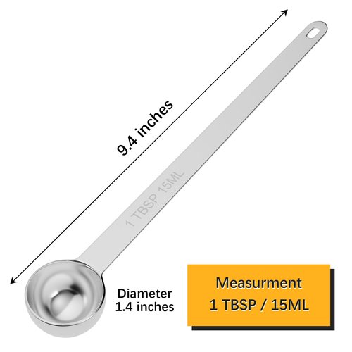 LEIFENY 1PCS 1Tbsp(3tsp, 15ml) Extra Long Handle Measuring Spoon, Single Stainless Steel Individual Measure Scoop Only