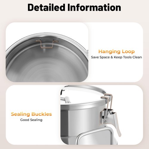 20L/5.25Gallon Stainless Steel Milk Can - Heavy Duty Milk Jug Bucket with Ergonomic Handle and Tight Lid, SS Liquid Solid Container, Non-Slip Base, Seamless Design, Simply Rinse for Clean
