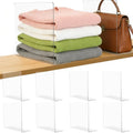 Lebouri Shelf Dividers for Closet Organization: 10" Tall x 12" Deep Acrylic Closet Shelf Dividers for Clothes Sweater Purse - Clear Closet Organizers and Storage Separators for Shelves