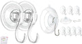 VIS'V Large Suction Cup Hooks - 2 Pcs Durable Hold with 10 Pcs Metal Hooks | Ideal for Home Use