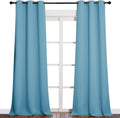 NICETOWN Room Darkening Curtain Panels - Energy-Efficient Drapes for Toddler Boy's Room | Teal Blue, 42" W x 90" L, 2 Panels