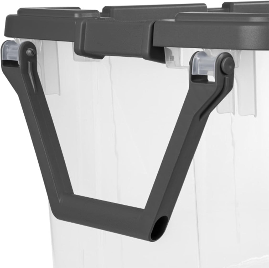 Sterilite Modular Stacker Box - Durable Clear Plastic Storage Bins with Latching Lids | 4-Pack, 160 Quart