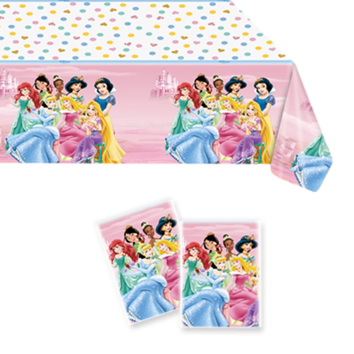 RBJHDRHD 2Pcs Princess Party Tablecloth Princess Birthday Party Supplies Girl Kids Baby Shower Birthday Party Supplies